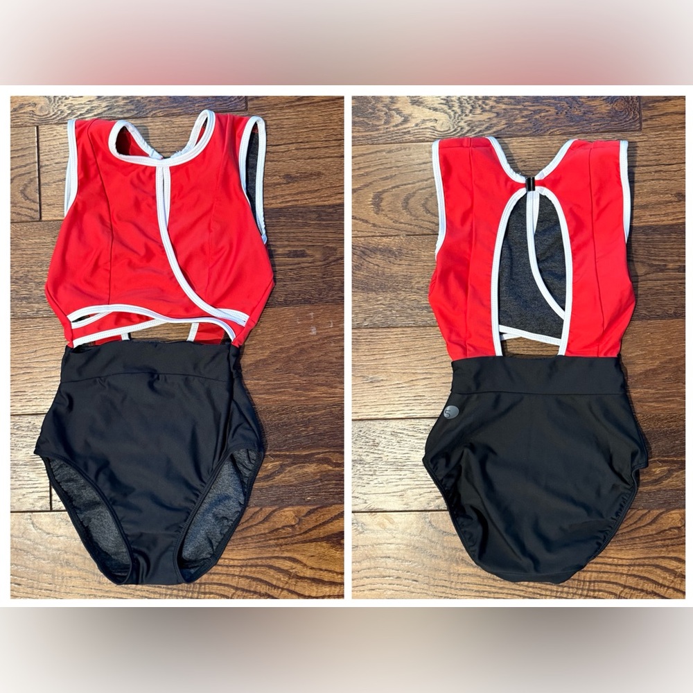 Five Dance wear Red and Black Athletic Swimsuit
